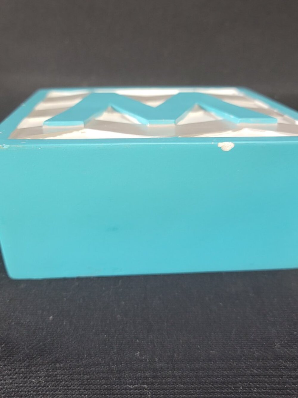The Spring Shop Monogram W Aqua Chevron Decorative Block Spring 2014 - Picture 4 of 15
